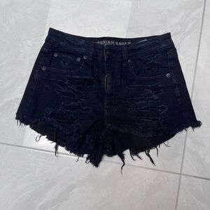 American Eagle Outfitters Black Distressed Jean Shorts
